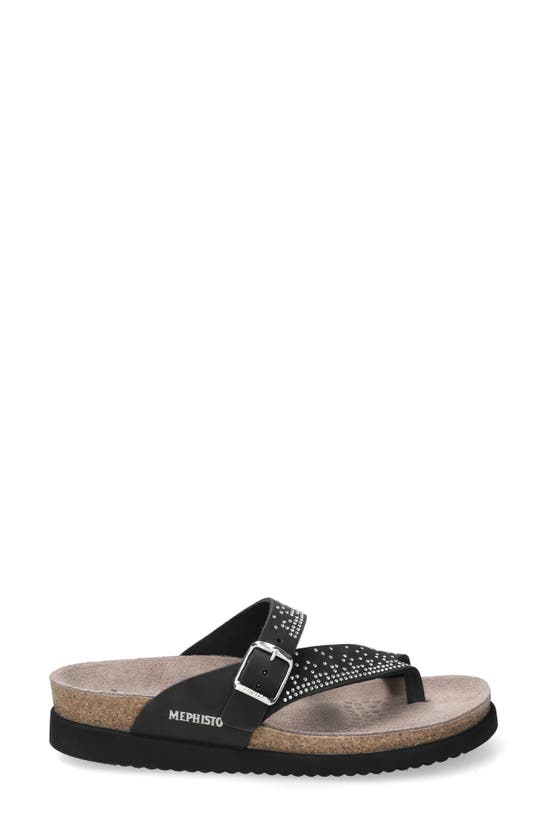 Mephisto Helena Spark Slide Sandal In Black Sandalbuck