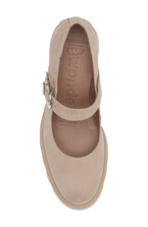 Wonders Wedge Mary Jane In Taupe Nubuck