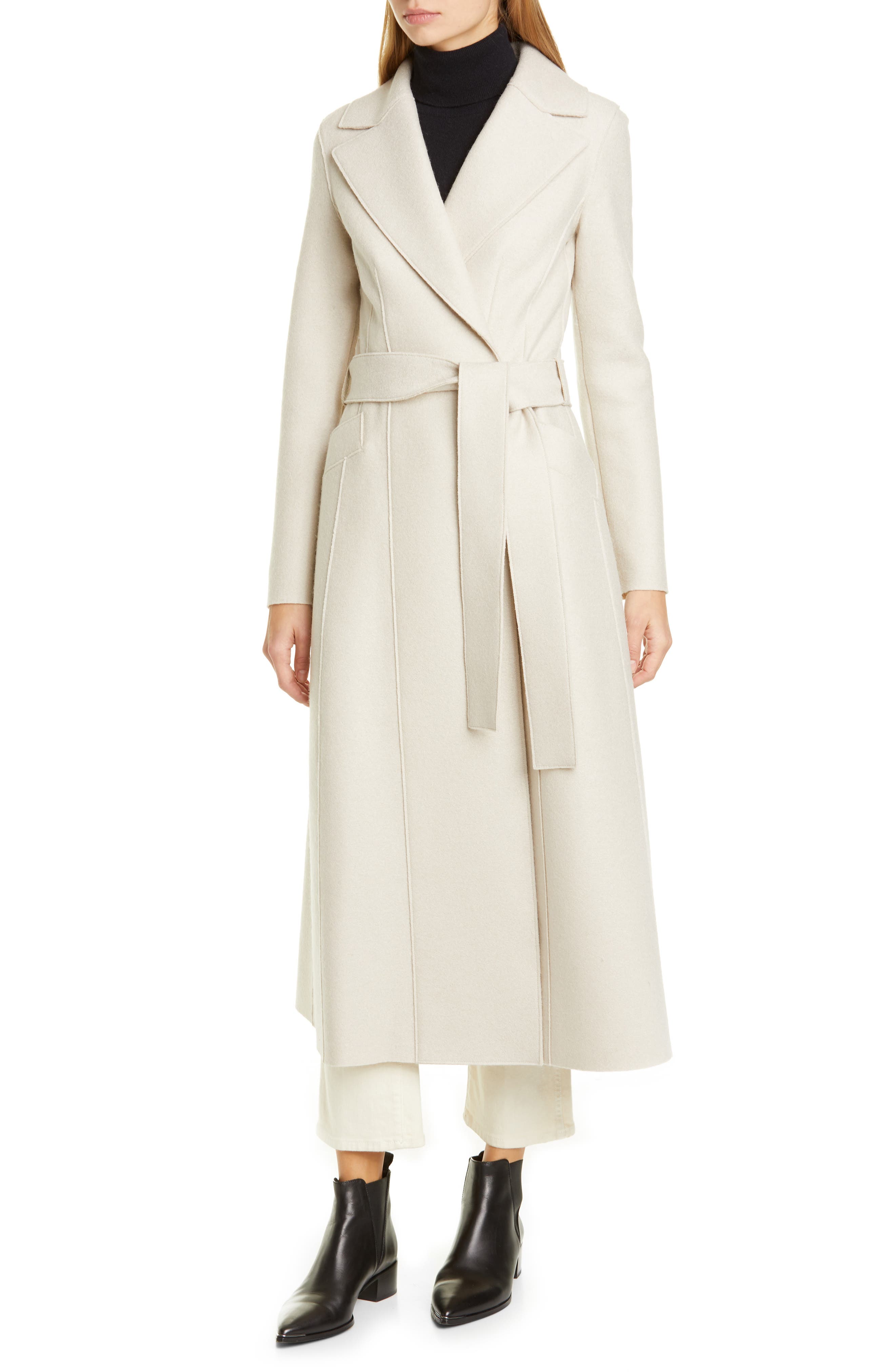 long cream duster coat