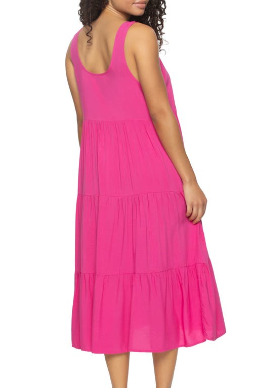 Felina Isabella Tiered Challis Nightgown In Lilac Rose