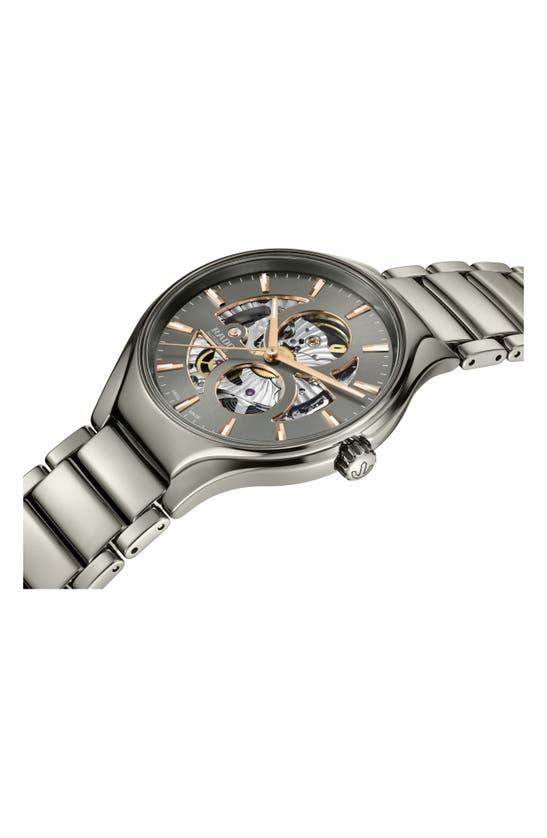 Rado True Round Automatic Open Heart Bracelet Watch, 40mm In Grey