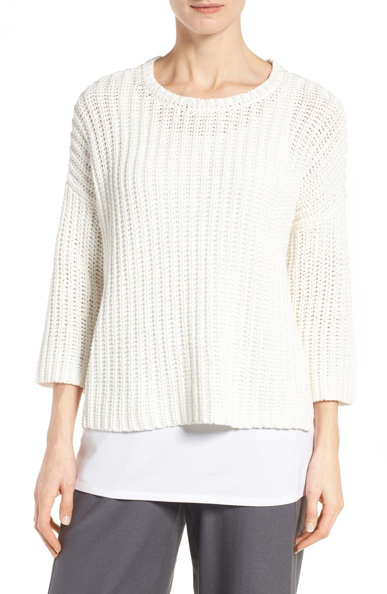 Eileen Fisher Organic Cotton Sweater (Regular & Petite) | Nordstrom