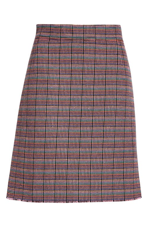 AKRIS PUNTO AKRIS PUNTO GRID CHECK TWEED A-LINE SKIRT 