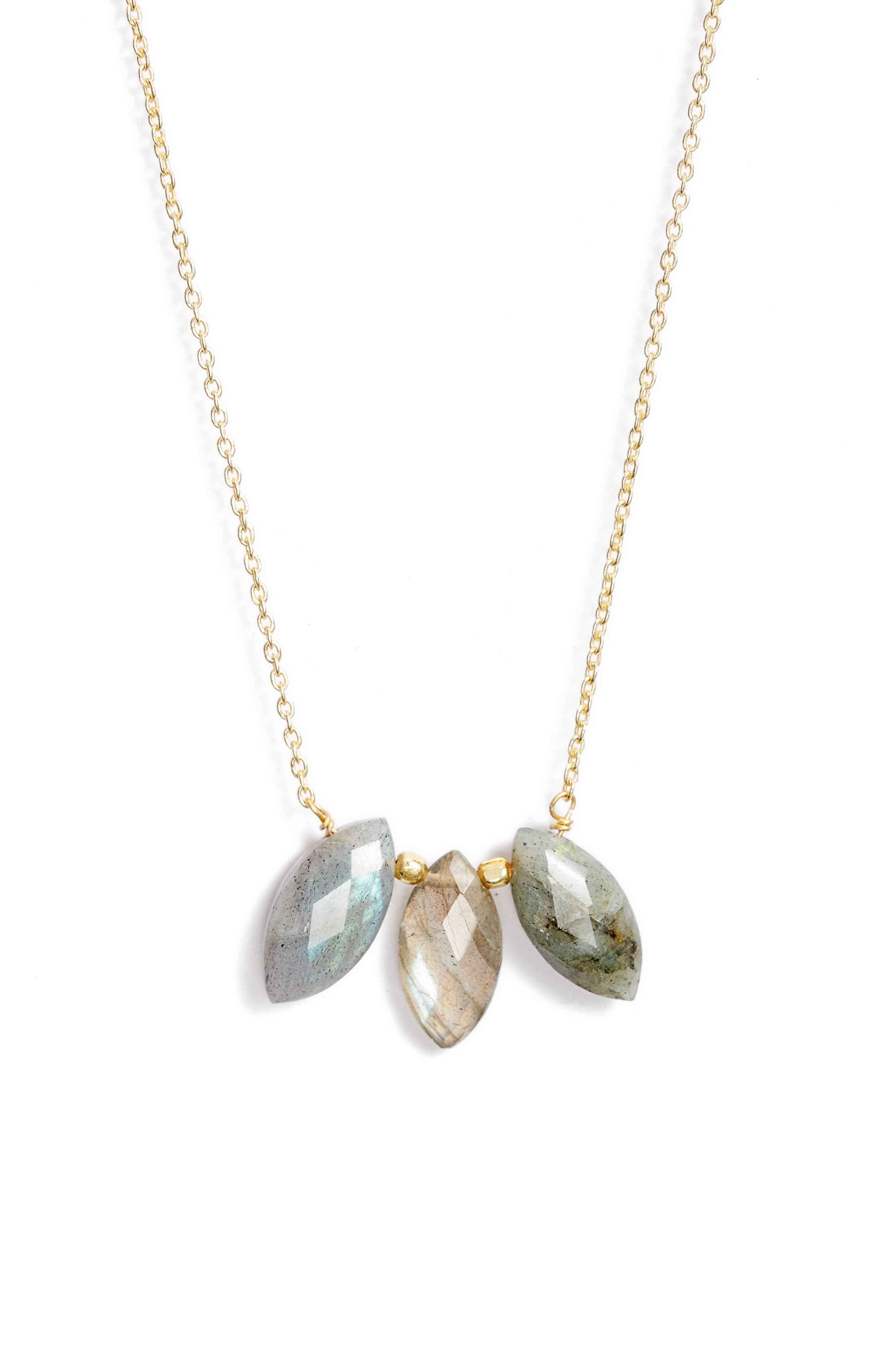 Collections by Joya Emmeline Beaded Charm Necklace in Labradorite at Nordstrom