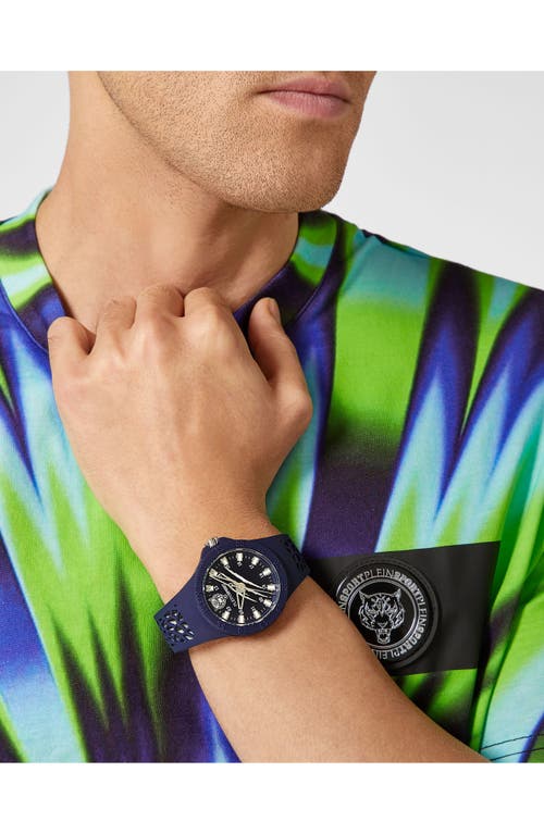 Philipp Plein Sport Three-hand Quartz Silicone Strap Watch, 40mm In Blue