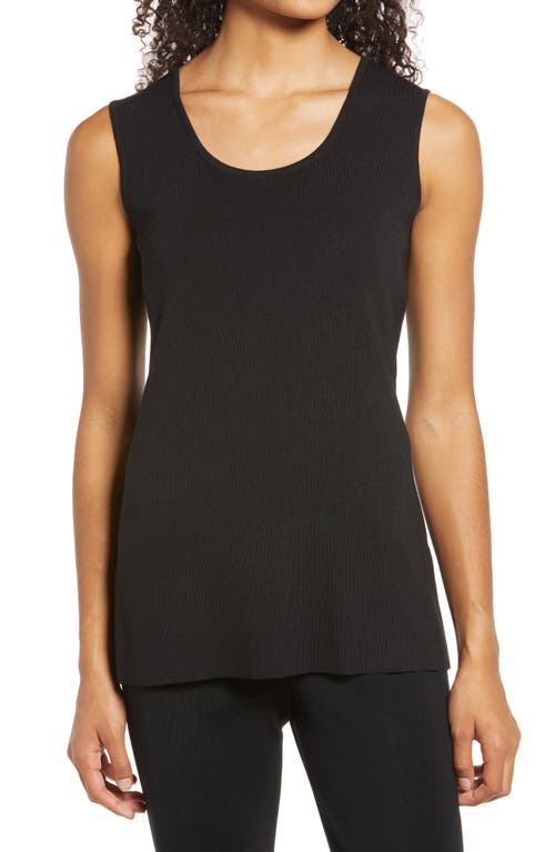 Ming Wang Scoop Neck Knit Tank Black at Nordstrom,