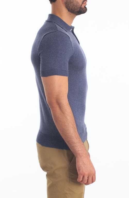 Jared Lang Pima Cotton Polo Sweater In Dark Navy