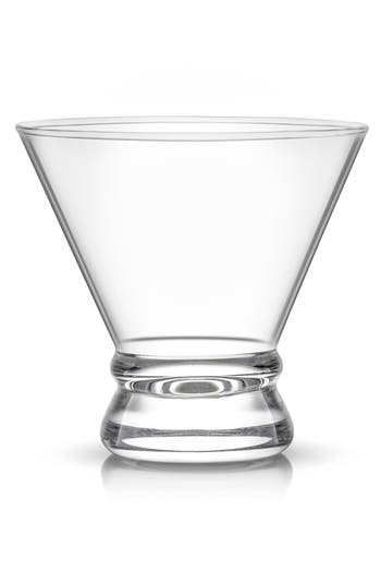 Joyjolt Afina Set Of 12 Stemless Martini Glasses In Clear