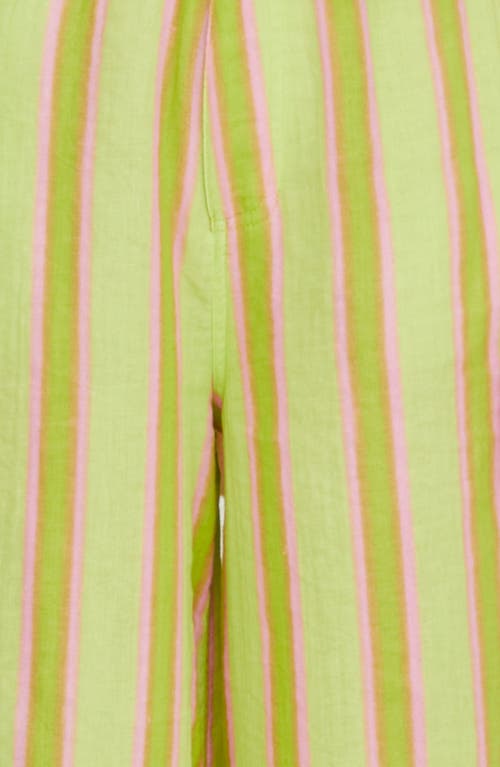 Shop Nasty Gal Lime Stripe High Waist Baggy Pants