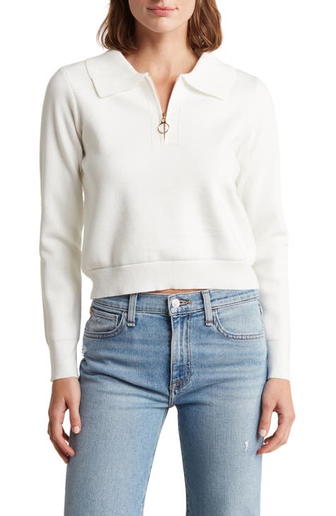 Annie Quarter Zip Crop Sweater