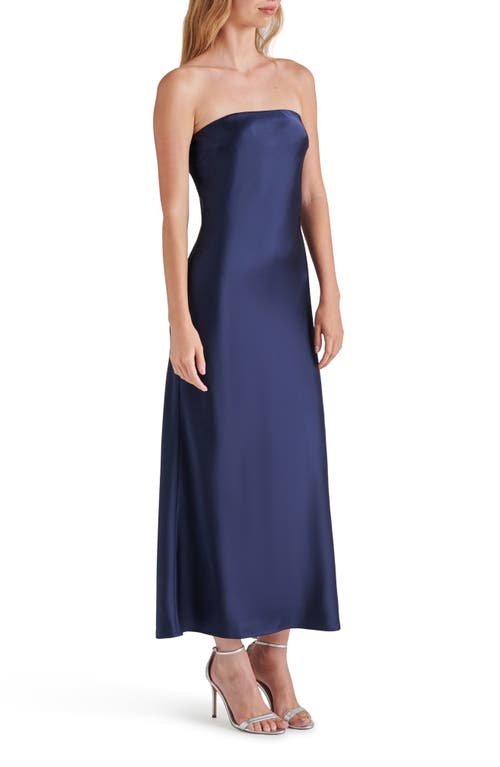 STEVE MADDEN STEVE MADDEN JESSAMINE STRAPLESS STRETCH SATIN DRESS 