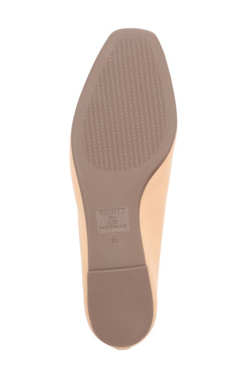 Shop Schutz Arissa Square Toe Ballet Flat In Areia/light Nude