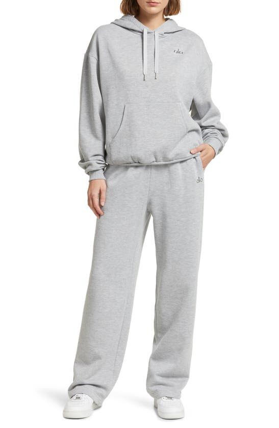 Shop Alo Yoga Accolade Straight Leg Sweatpants In Steel Grey