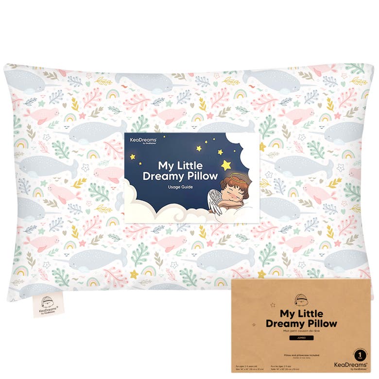 Shop Keababies Jumbo Toddler Pillow With Pillowcase In Narwhal