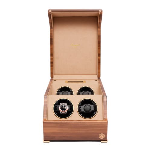 Shop Rapport London Perpetua Quad Watch Winder In Walnut