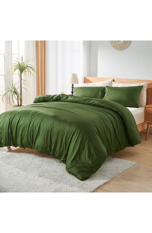 Sijo Luxesoft Organic Cotton Sateen Duvet Cover In Forest