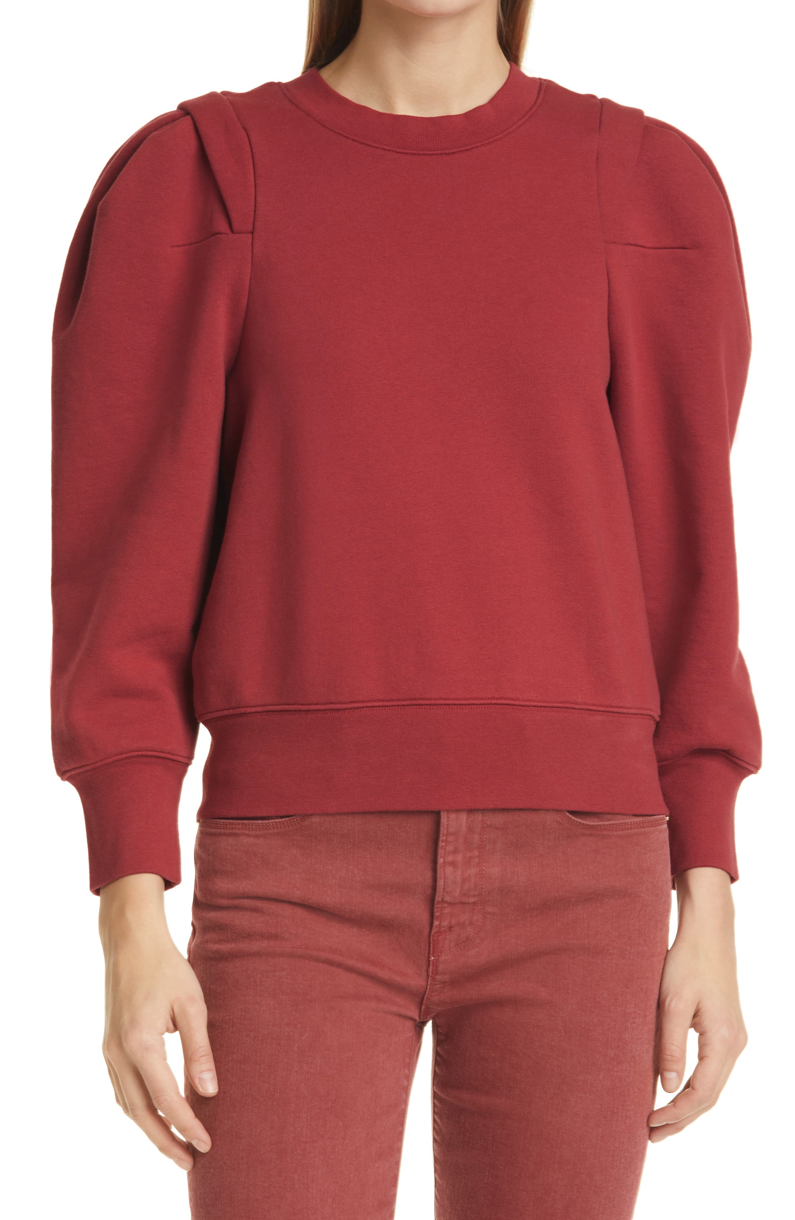 women's red hooded sweatshirt