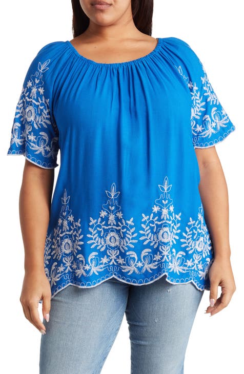 Lucky Brand Boho Blouse - Plus Size Only - Women's Shirts/Blouses in Misty  Rose