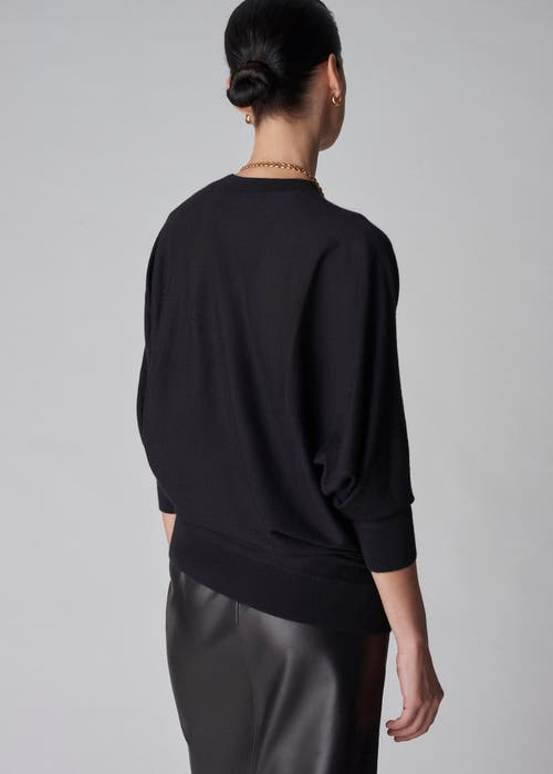 Co Asymmetric Dolman-sleeve Cashmere Knit Sweater In Black