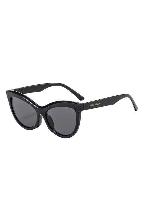 Shop Fifth & Ninth Pippa 73mm Oversize Polarized Cat Eye Sunglasses In Black