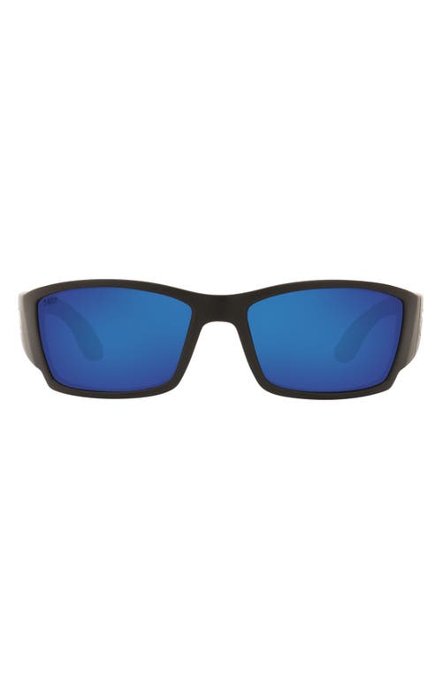 Costa Del Mar 61mm Polarized Wraparound Sunglasses in Black Flow