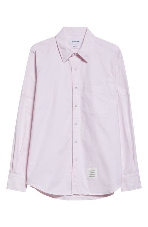 Shop Thom Browne Straight Fit Cotton Oxford Button-down Shirt In Light Pink