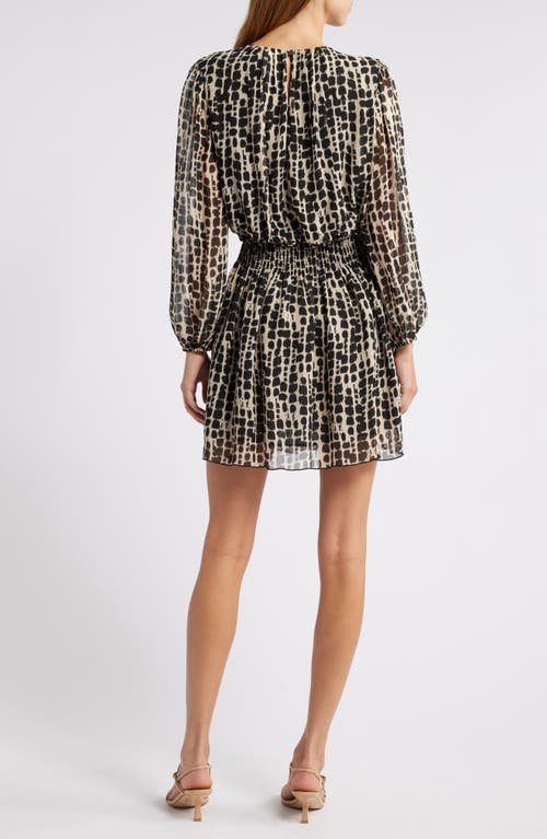 Shop Rails Lanie Shibori Print Long Sleeve Minidress In Spotted Shibori