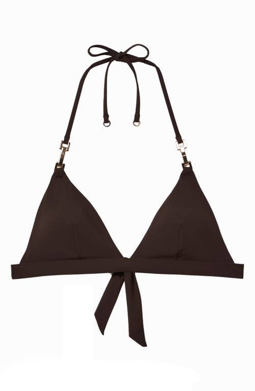 Shop Reiss Riah Triangle Bikini Top In Chocolate