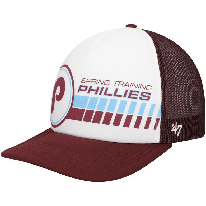 Shop 47 '  White/maroon Philadelphia Phillies 2024 Spring Training Foam Trucker Adjustable Hat