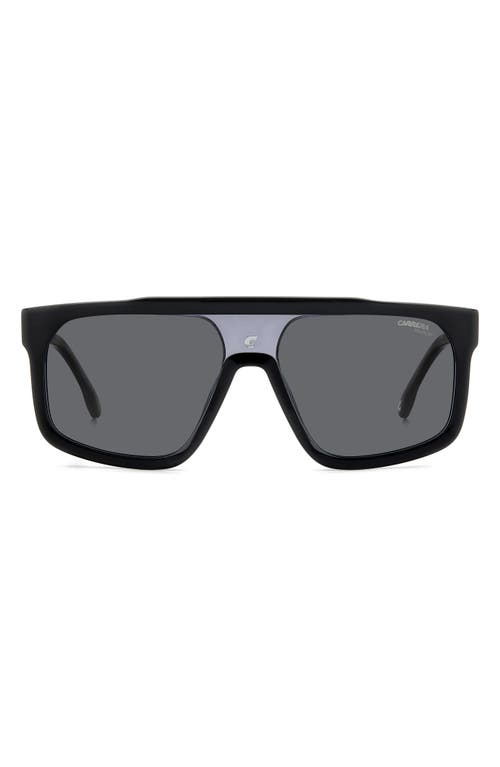 59mm Flat Top Sunglasses in Black Grey/Gray Polar