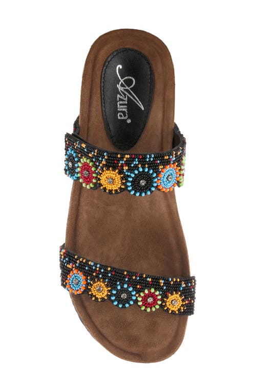 Azura By Spring Step Bahama Embellished Slide Sandal In Black Multi