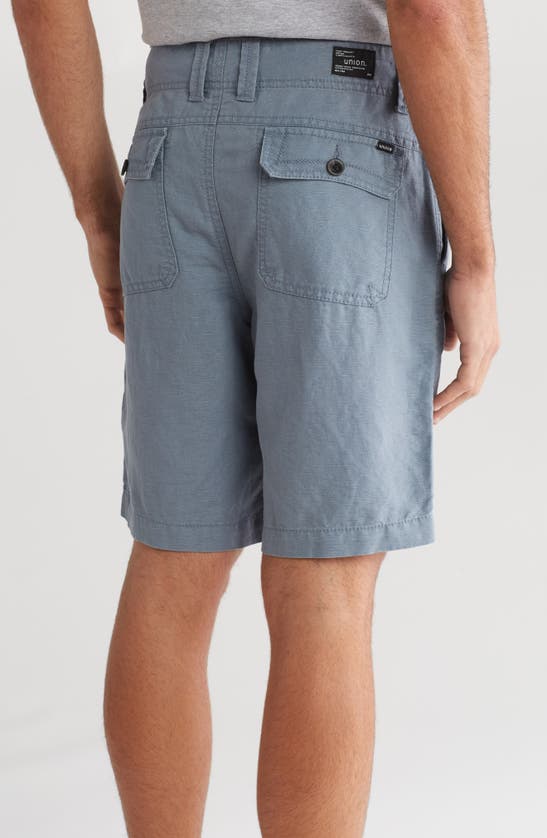 Union Sahara Linen & Cotton Chino Shorts In Gravity