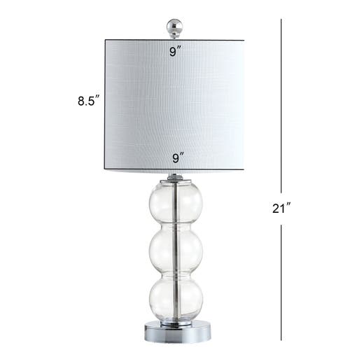 Jonathan Y February Glass/metal Led Table Lamp In Clear/chrome