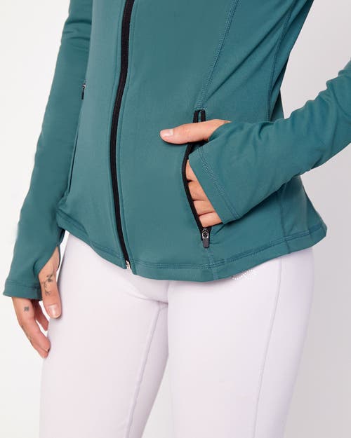 Shop Rebody Active Gen Xyz Zip Up Cloudlux Track Jacket In Mediterranea Green