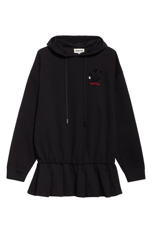 Shop Shushu-tong Shushu/tong 3d Rose Hoodie Dress In Black