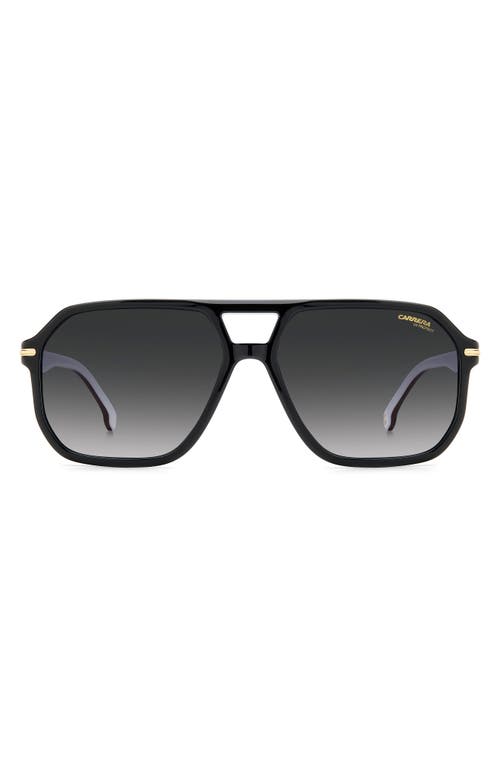 Shop Carrera Eyewear 59mm Rectangular Sunglasses In Black/grey Shaded