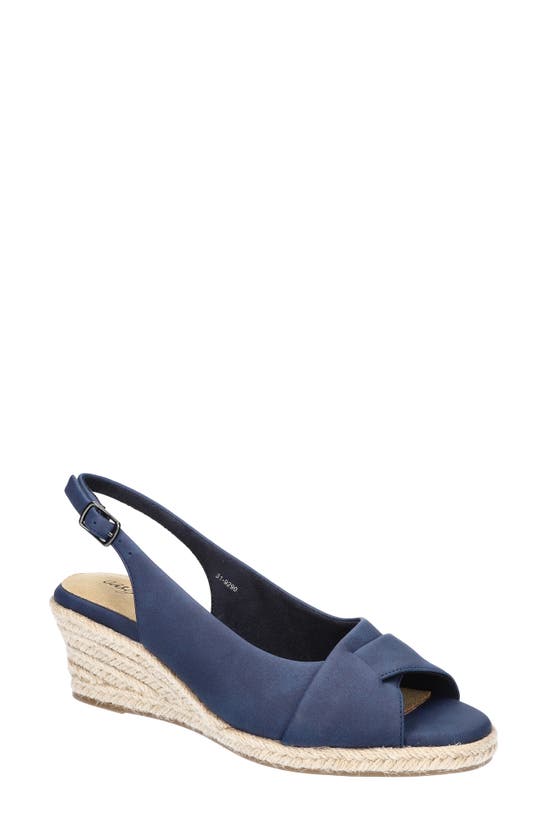 Shop Easy Street Devlin Wedge Sandal In Navy