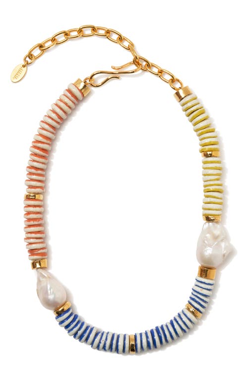 Lizzie Fortunato Tavira Cultured Pearl Beaded Necklace in White Multi at Nordstrom