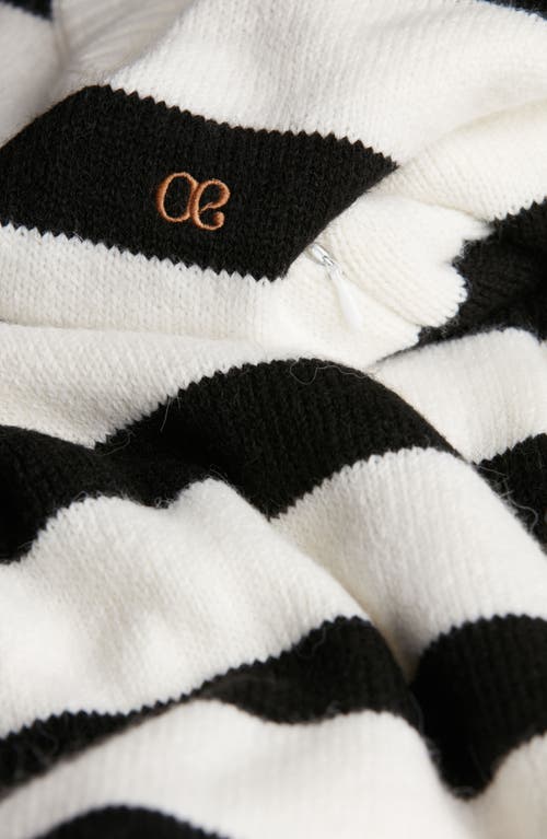 Cache Coeur Deauville Long Sleeve Maternity/nursing Sweater Dress In Black/white