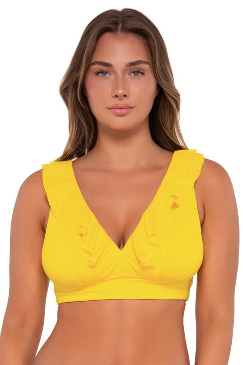 Shop Sunsets Willa Wireless-dd Cup In Lemon Zest Sandbar Rib