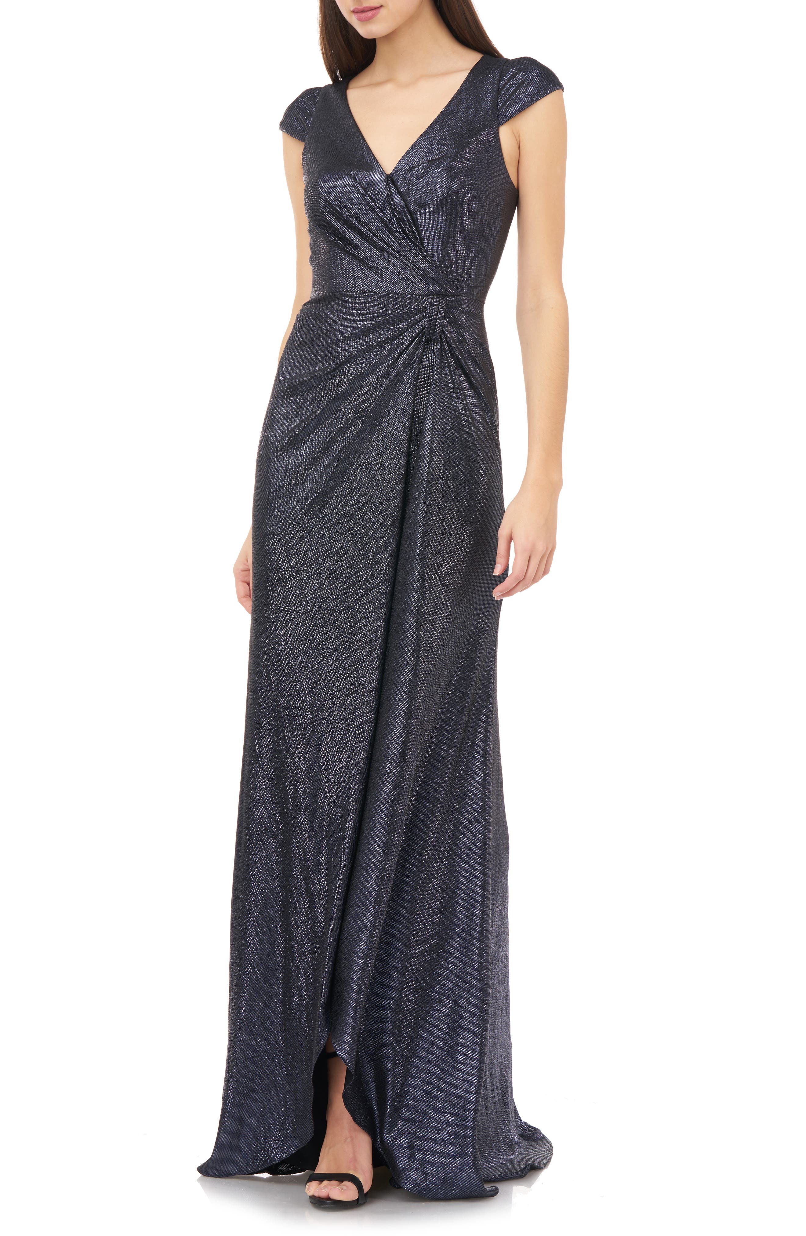 shimmer wrap dress