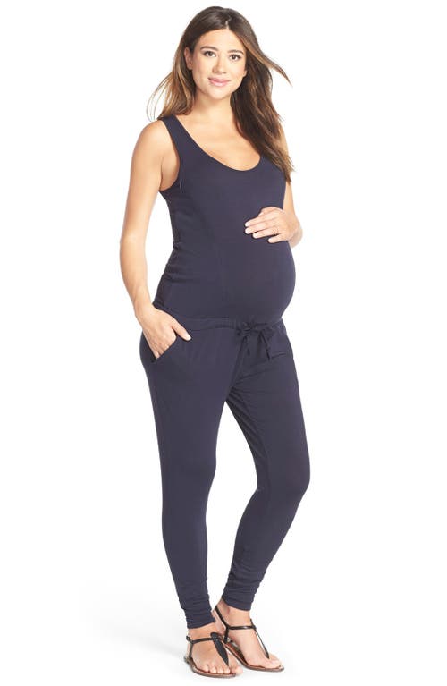 Loyal Hana Marni Maternity/Nursing Jumpsuit in Blue