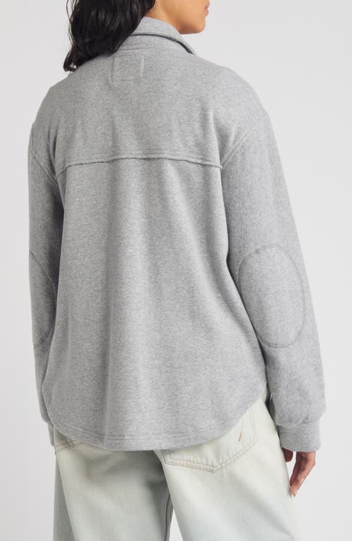 Shop Thread & Supply Sweatshirt Pocket Shacket In Heather Grey