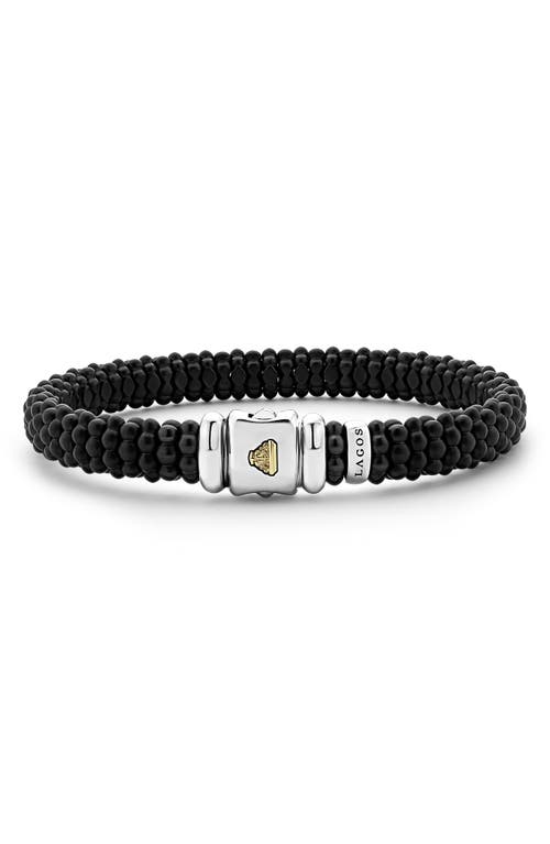 LAGOS Men's Black Caviar Pavé Diamond Station Bracelet 