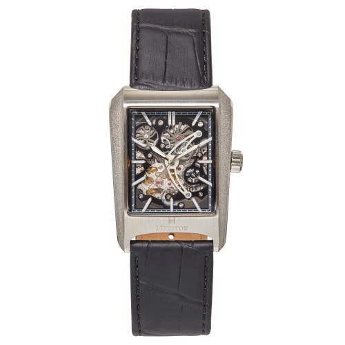 Shop Heritor Automatic Wyatt Skeleton Watch In Silver/black