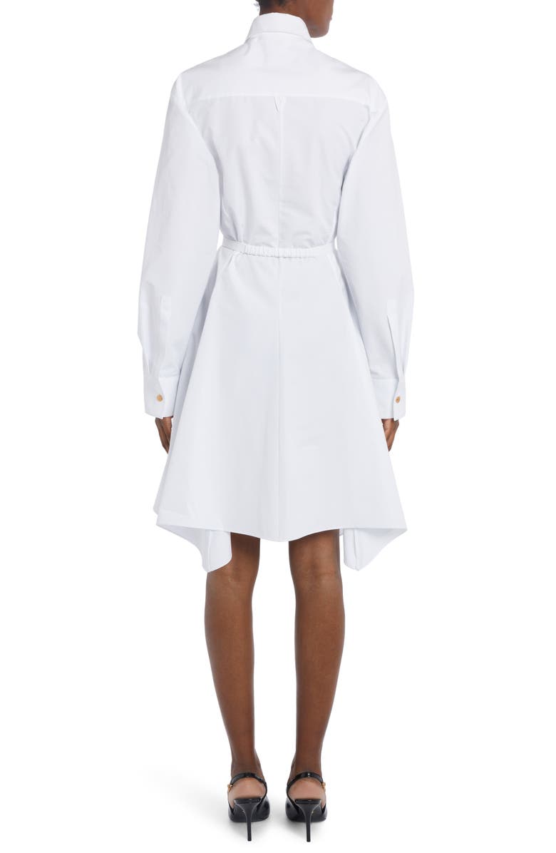 Versace Belted Long Sleeve Handkerchief Hem Cotton Shirtdress | Nordstrom