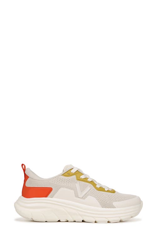 Vionic Walk Max Water Repellent Sneaker In Cream/tangerine Tango