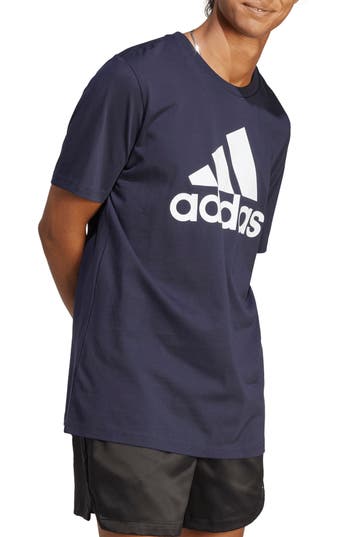 Shop Adidas Originals Adidas Single Jersey Cotton Big Logo Graphic T-shirt In Ink/white