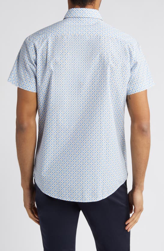 Shop Rodd & Gunn Glenariffe Sports Fit Foulard Print Short Sleeve Cotton Button-up Shirt In Snow