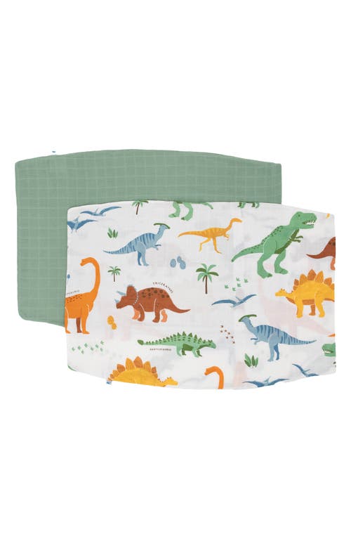 little unicorn 2-Pack Cotton Muslin Pillowcase in Dino Names at Nordstrom